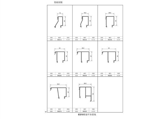 ES70框扇平齊